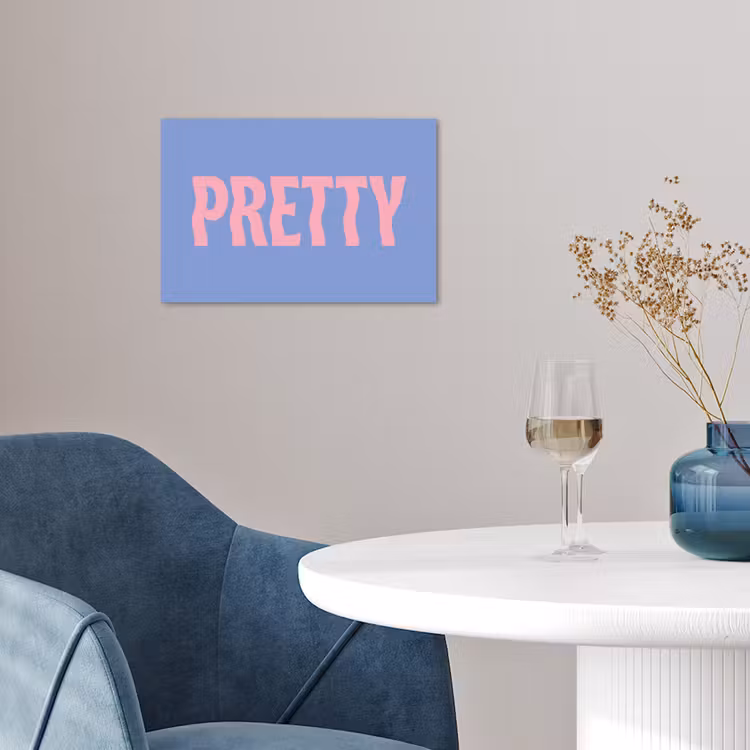 Poster - Pretty - Roze - Blauw - Golvend — 4