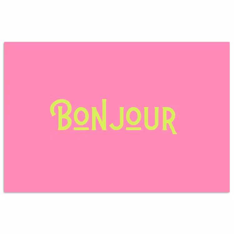 Poster - Roze - Groene Bonjour - art-deco — 1