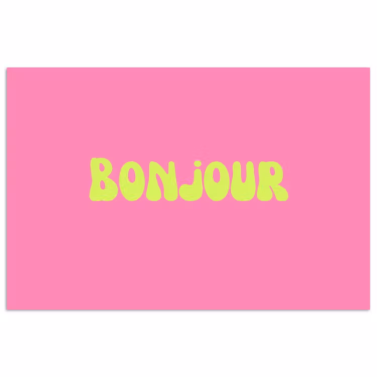 Poster - Roze - Groene bonjour - Organisch — 1