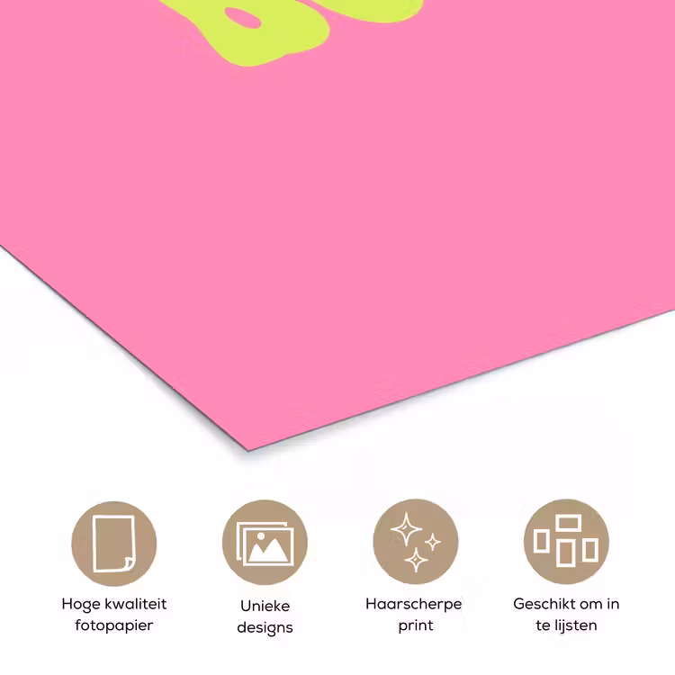 Poster - Roze - Groene bonjour - Organisch — 5