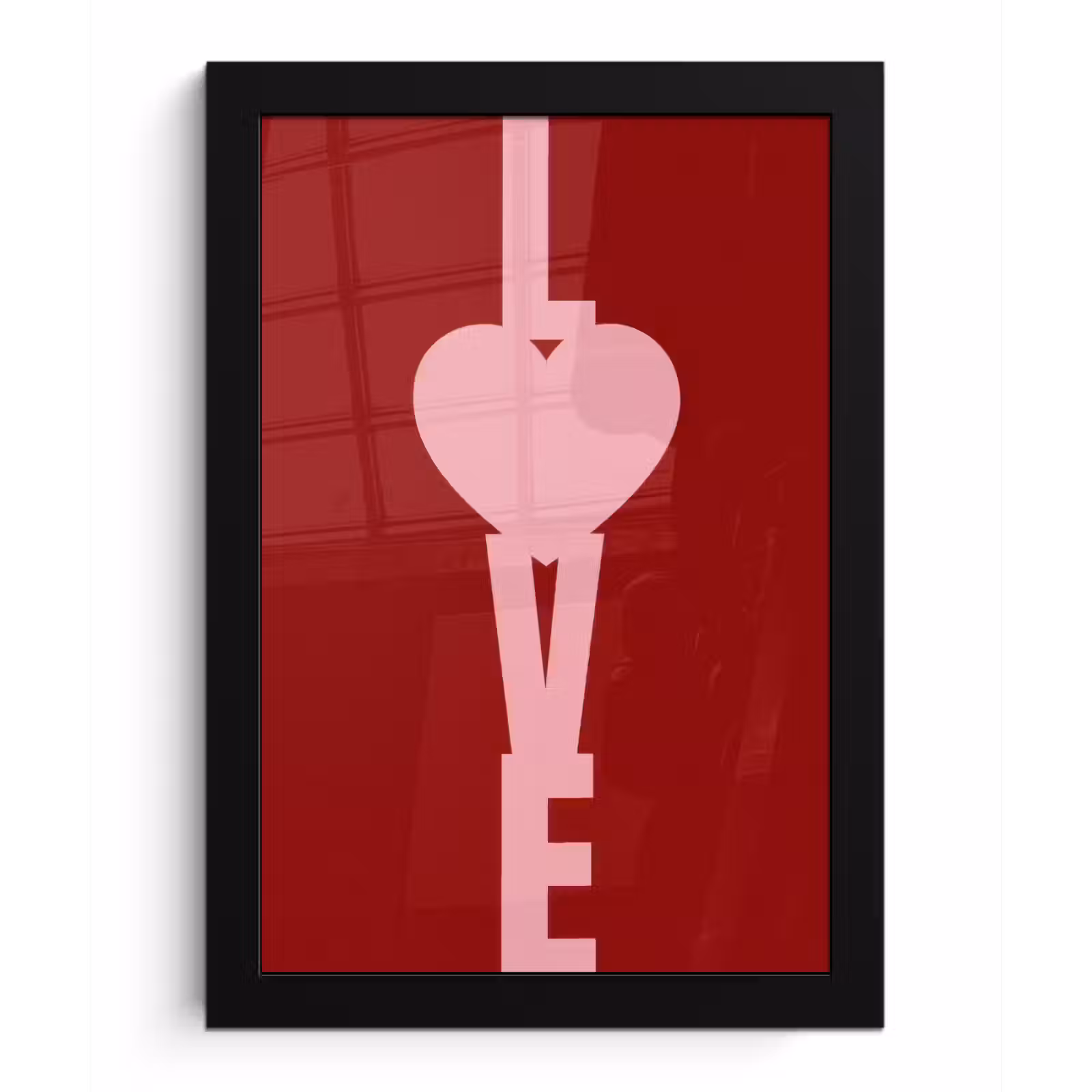 Poster met lijst - Love - Hart - Rood — 1