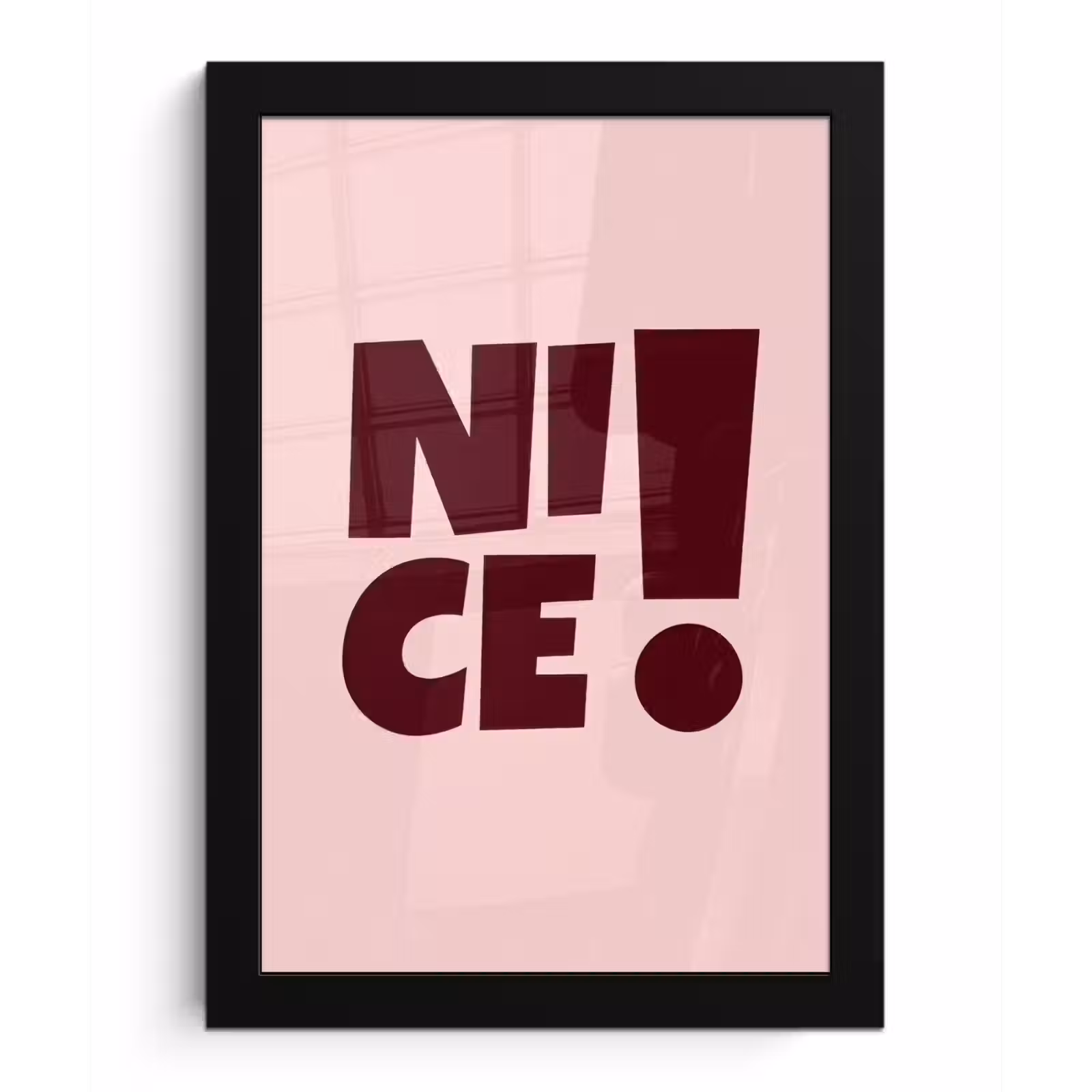 Poster met lijst - Nice - Uitroepteken - Roze — 1