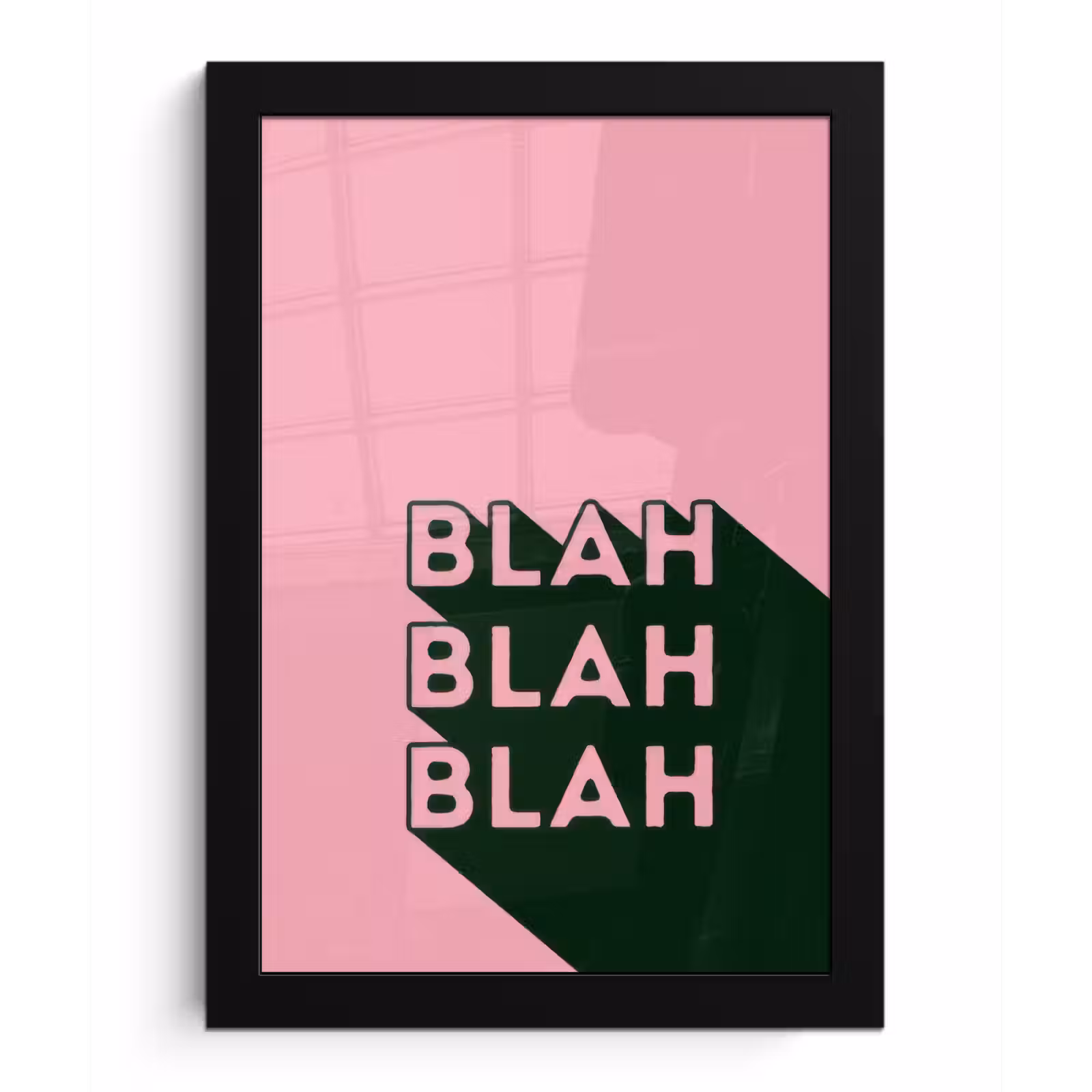 Poster met lijst - Tekst - Grafisch - Groen - Schaduw — 1