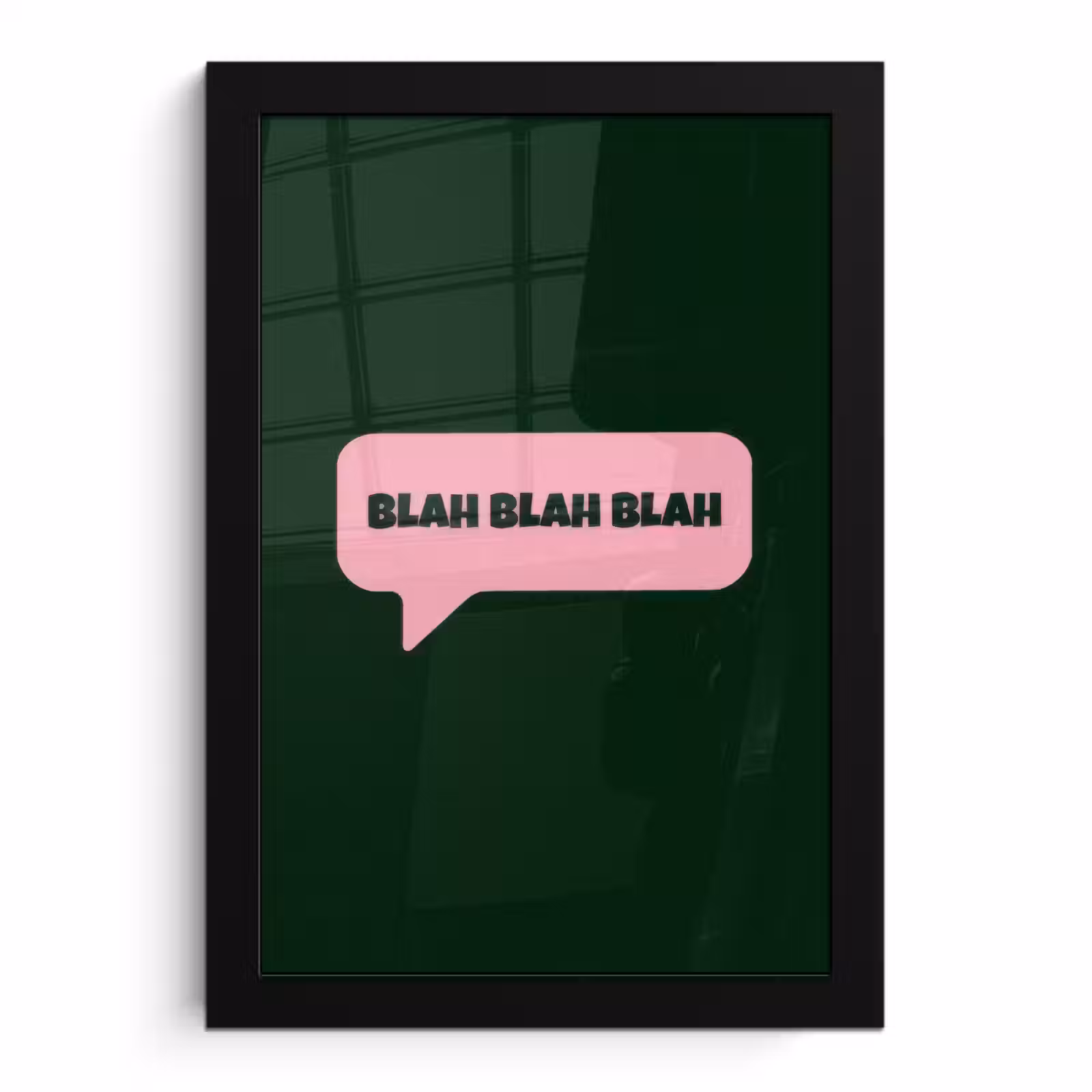 Poster met lijst - Tekstwolk - BLAH BLAH BLAH - Roze — 1