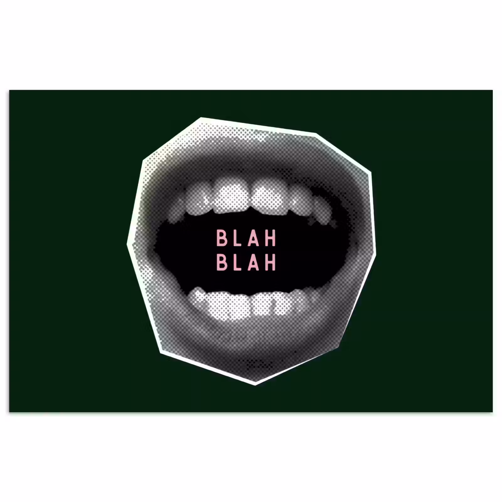 Poster - Mond - Groen - Illustratie - BLAH BLAH — 1