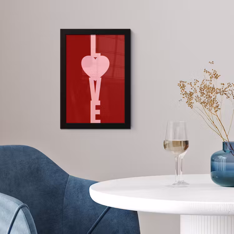 Poster met lijst - Love - Hart - Rood — 2