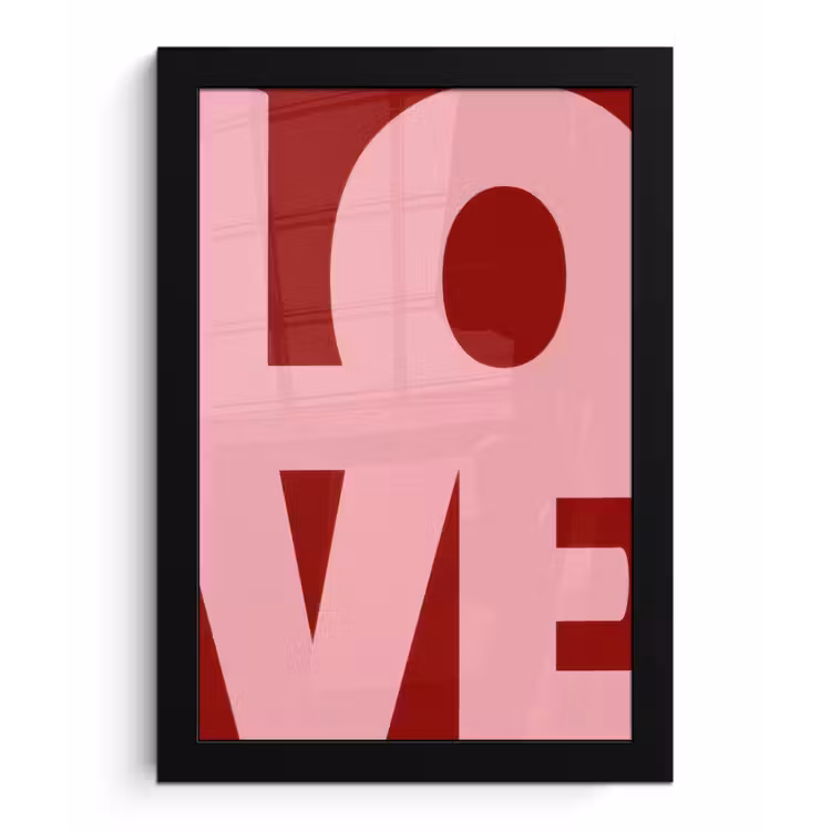 Poster met lijst - Love - Rood - Blokletters — 1