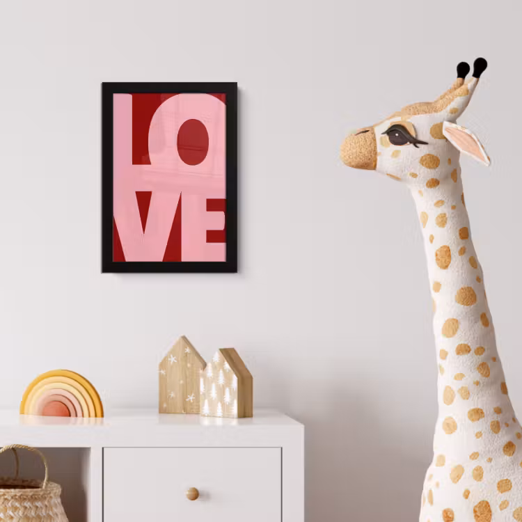 Poster met lijst - Love - Rood - Blokletters — 5