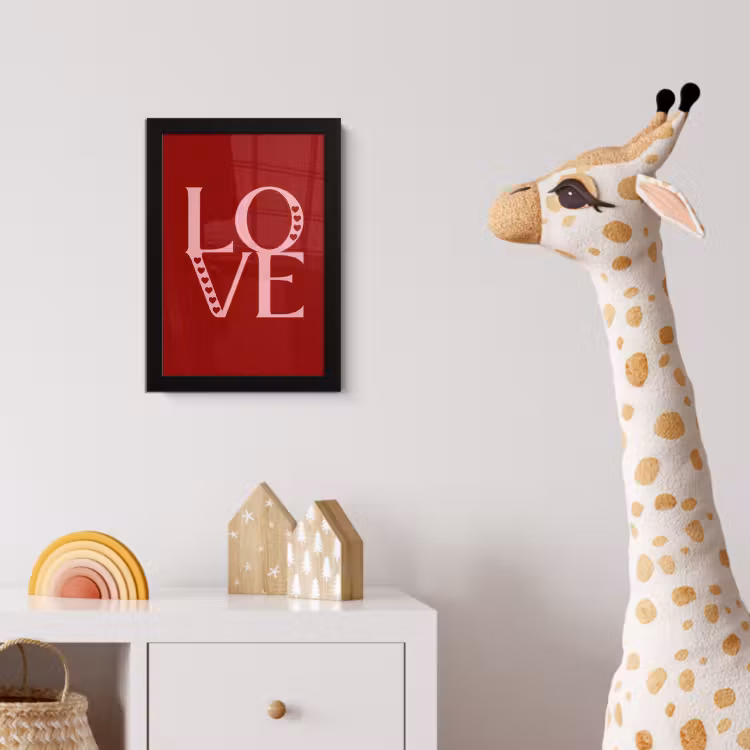 Poster met lijst - Love - Rood - Hatjes — 5