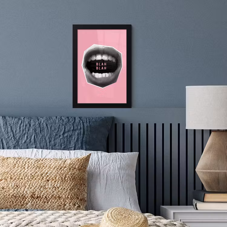 Poster met lijst - Mond - BLAH BLAH - Roze — 4