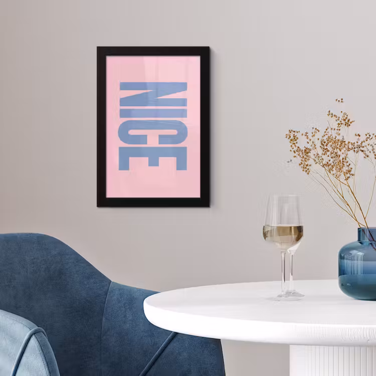 Poster met lijst - Nice - Paars - Roze — 2