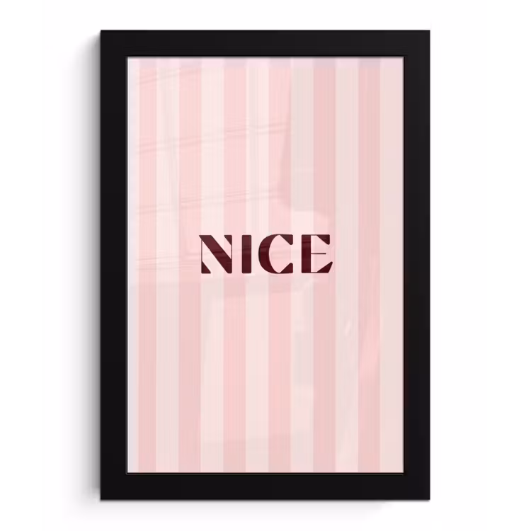 Poster met lijst - Nice - Strepen - Roze — 1