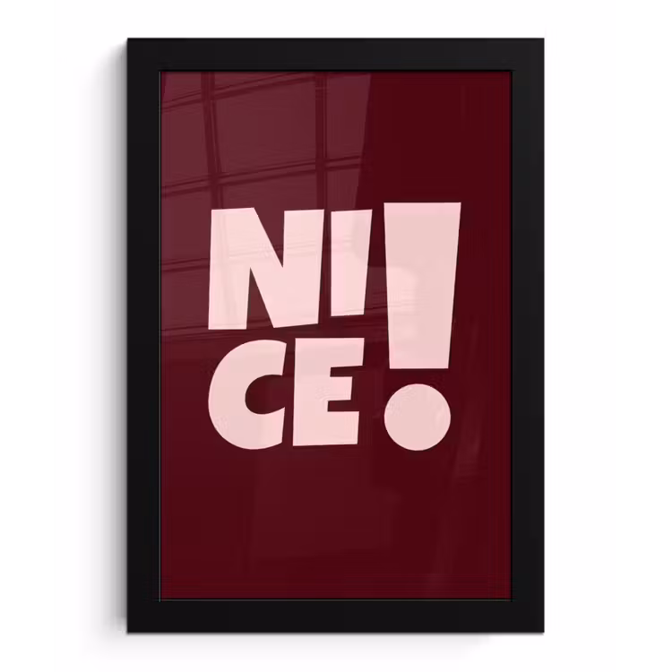 Poster met lijst - Nice - Uitroepteken - Rood — 1