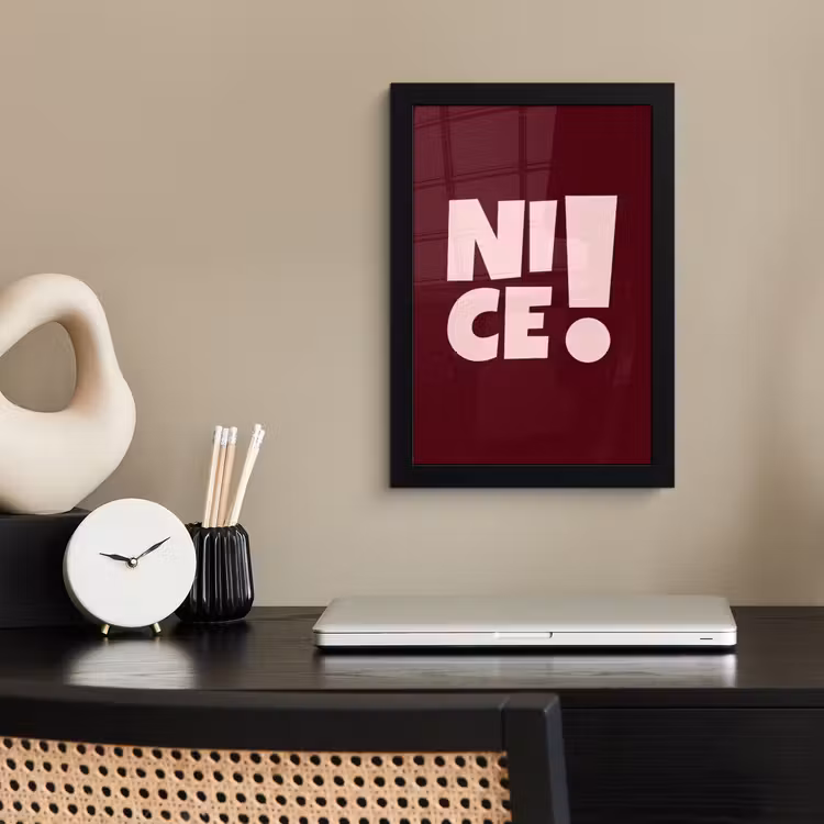 Poster met lijst - Nice - Uitroepteken - Rood — 3