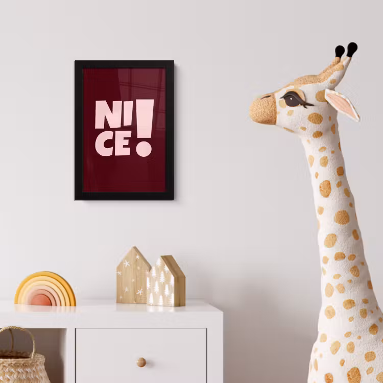 Poster met lijst - Nice - Uitroepteken - Rood — 5