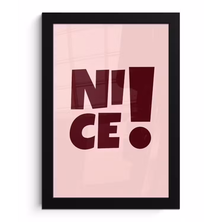 Poster met lijst - Nice - Uitroepteken - Roze — 1