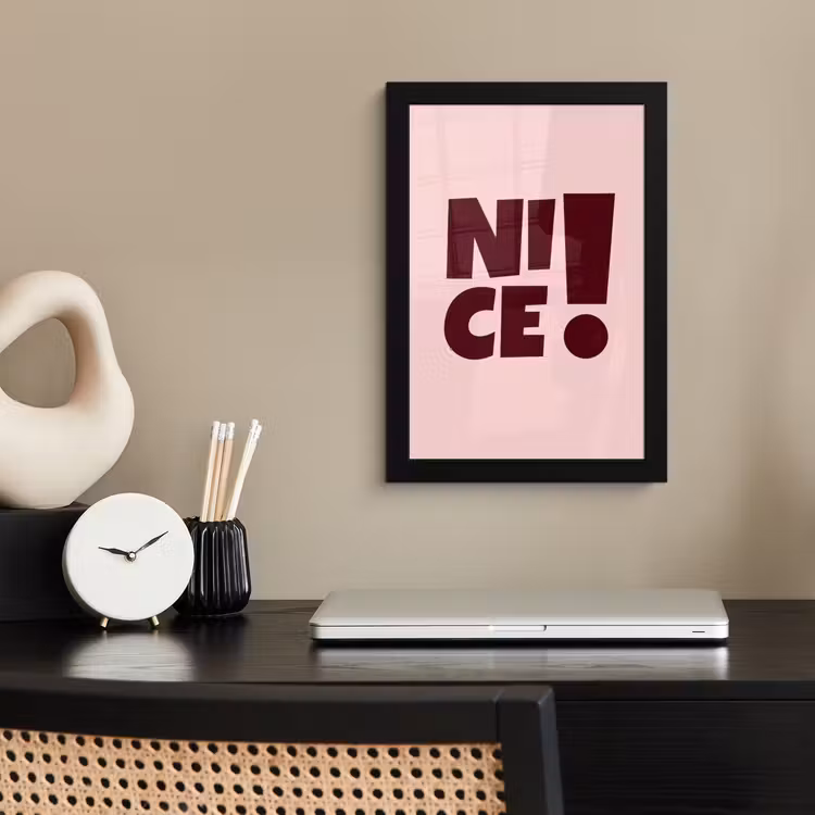 Poster met lijst - Nice - Uitroepteken - Roze — 3