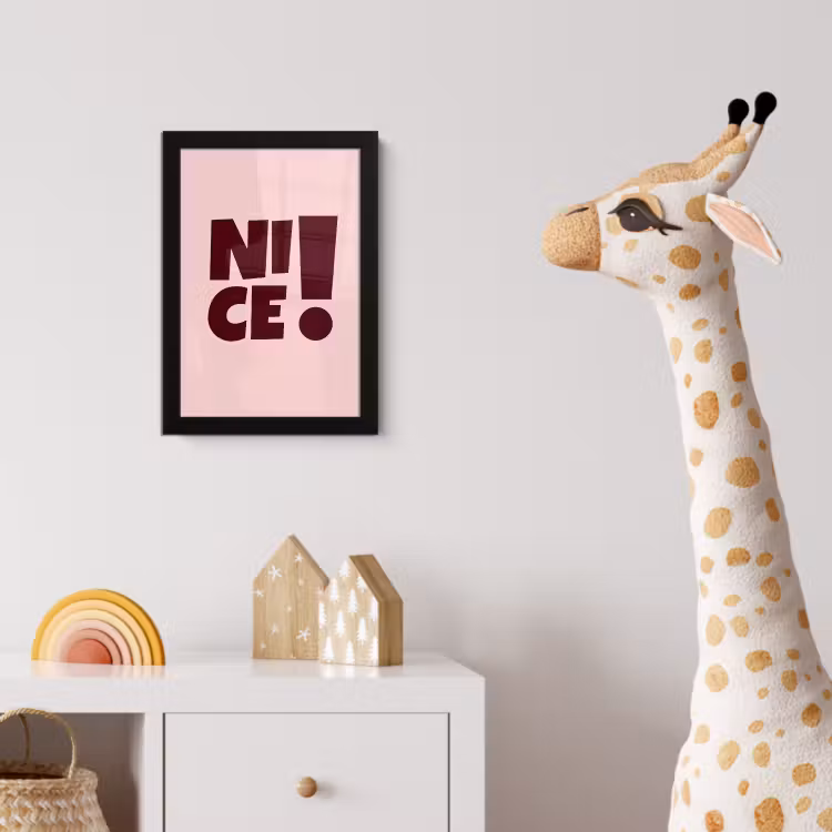 Poster met lijst - Nice - Uitroepteken - Roze — 5