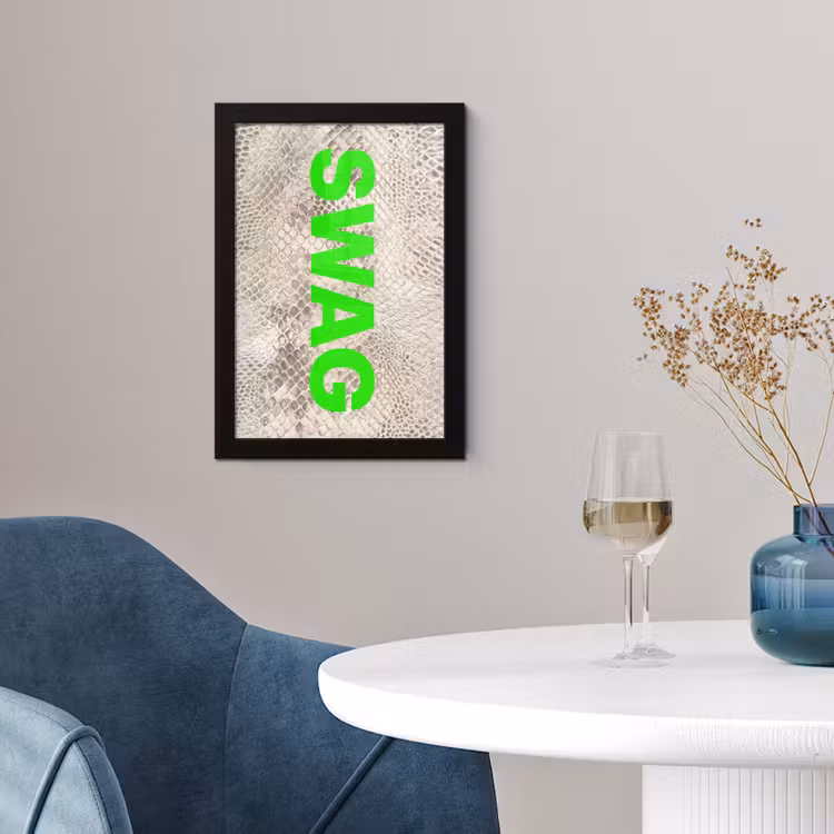 Poster met lijst - Slangenprint - SWAG - Neon - Groen — 2