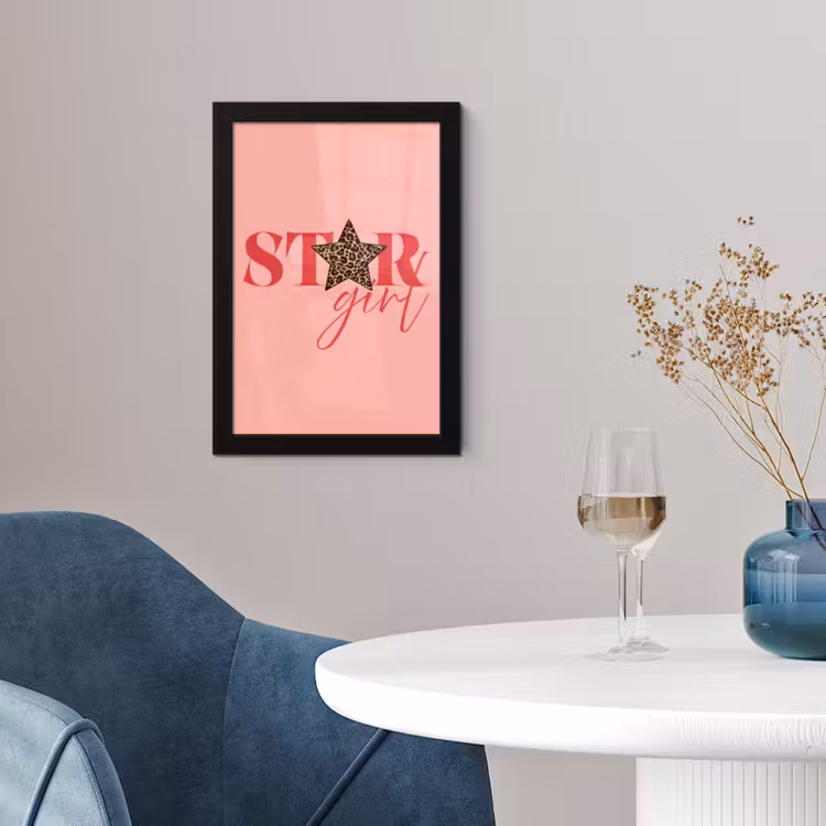 Poster met lijst - Star girl - Roze - Panter - Ster — 2