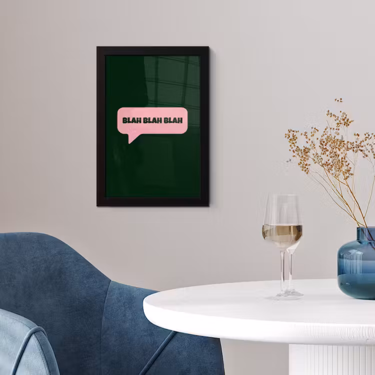 Poster met lijst - Tekstwolk - BLAH BLAH BLAH - Roze — 2