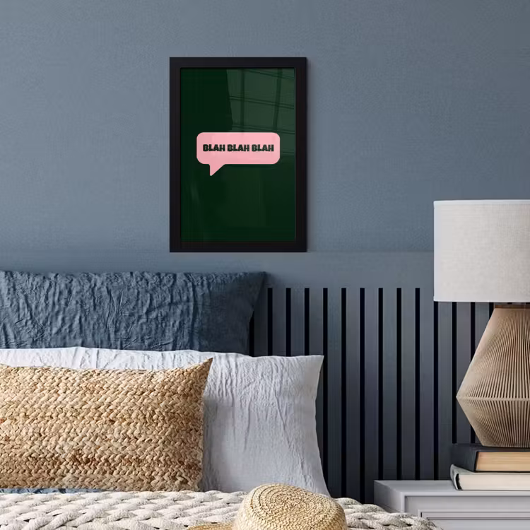 Poster met lijst - Tekstwolk - BLAH BLAH BLAH - Roze — 4