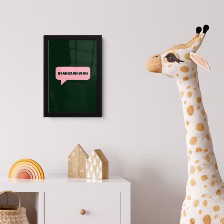 Poster met lijst - Tekstwolk - BLAH BLAH BLAH - Roze — 5