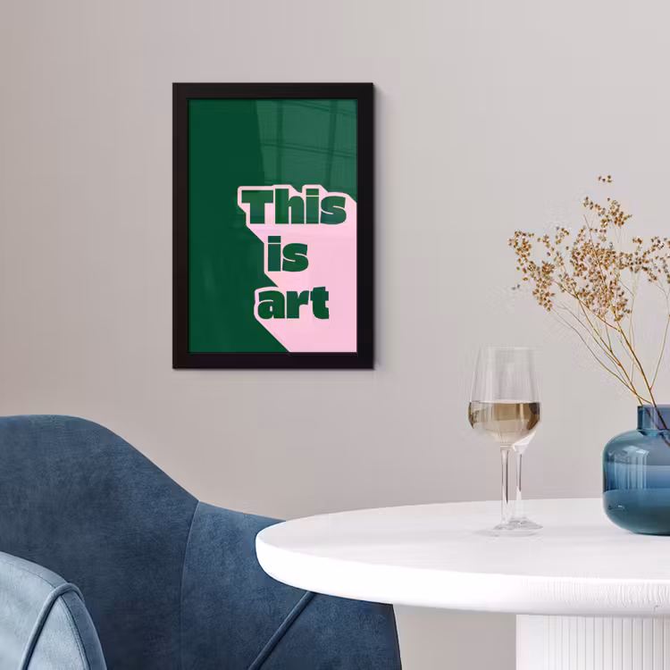 Poster met lijst - This is art - Schaduw - Roze — 2
