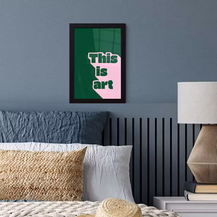 Poster met lijst - This is art - Schaduw - Roze — 4