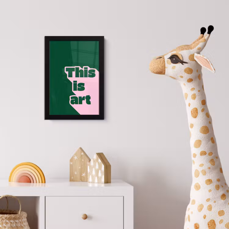 Poster met lijst - This is art - Schaduw - Roze — 5
