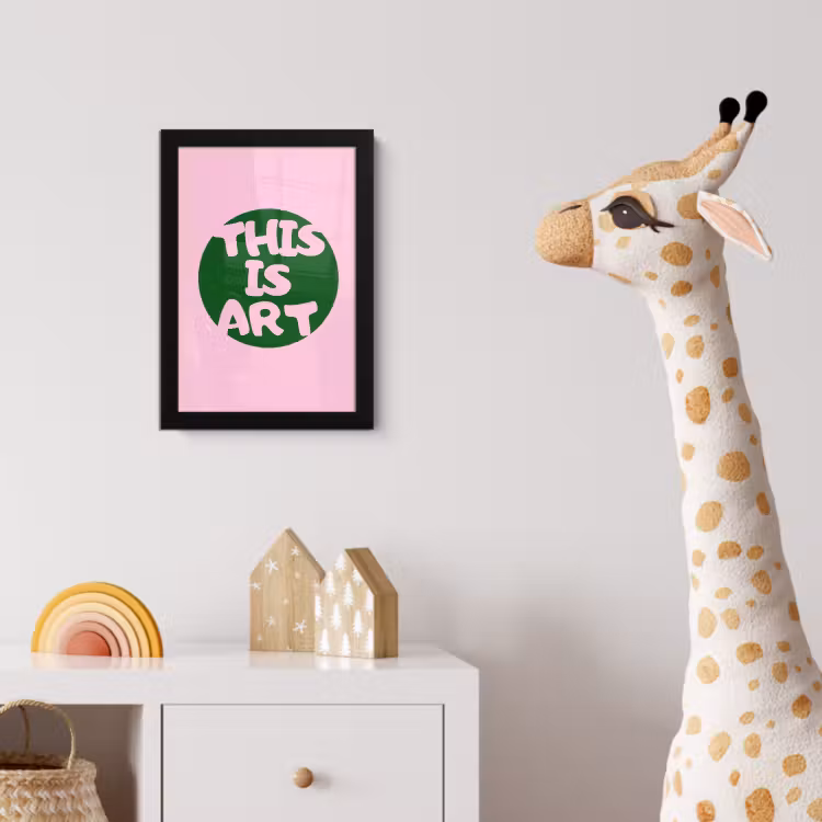 Poster met lijst - This is art - Tekst - Cirkel - Groen — 5