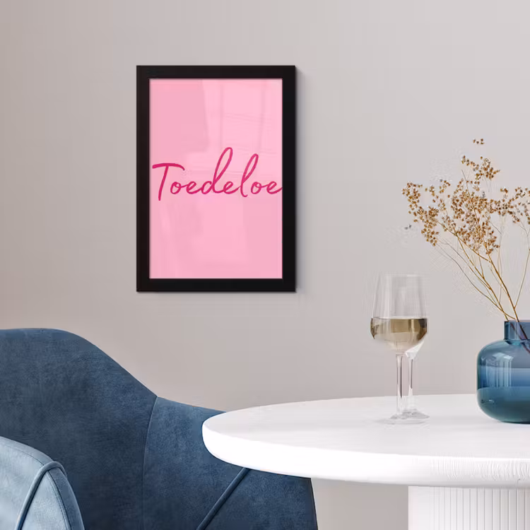 Poster met lijst - Toedeloe - Roze - Minimalistisch — 2