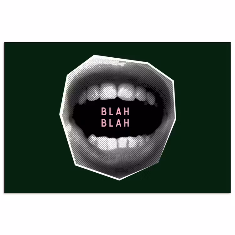 Poster - Mond - Groen - Illustratie - BLAH BLAH — 1