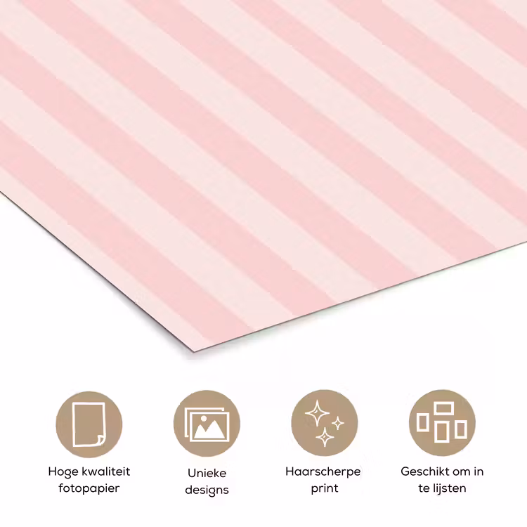 Poster - Nice - Strepen - Roze — 5