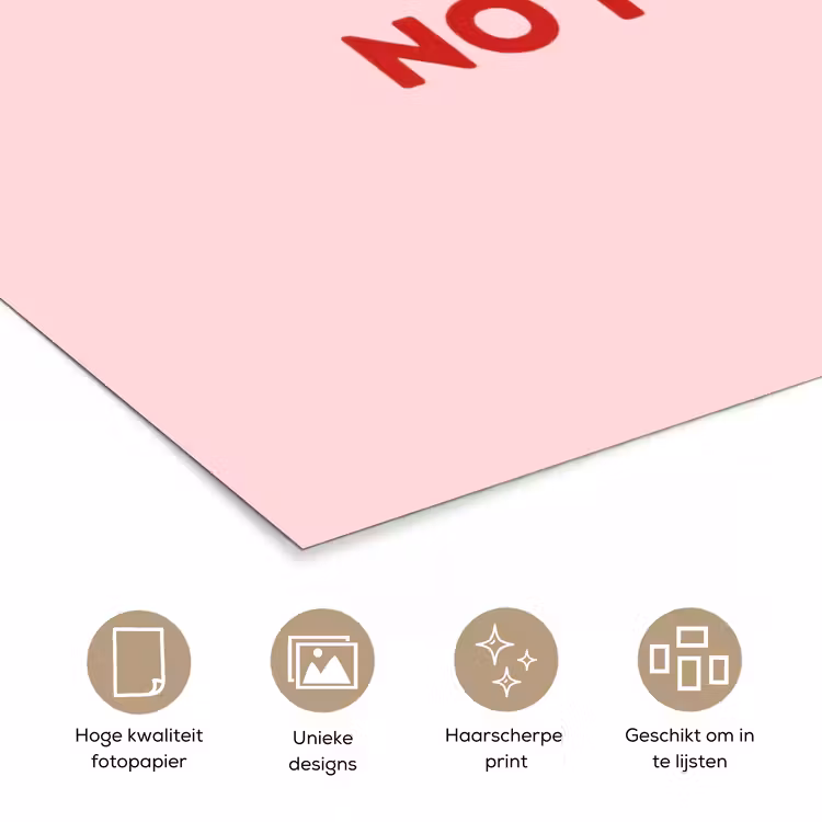 Poster - No rain no flowers - Minimalistisch - Roze - Bloem — 5