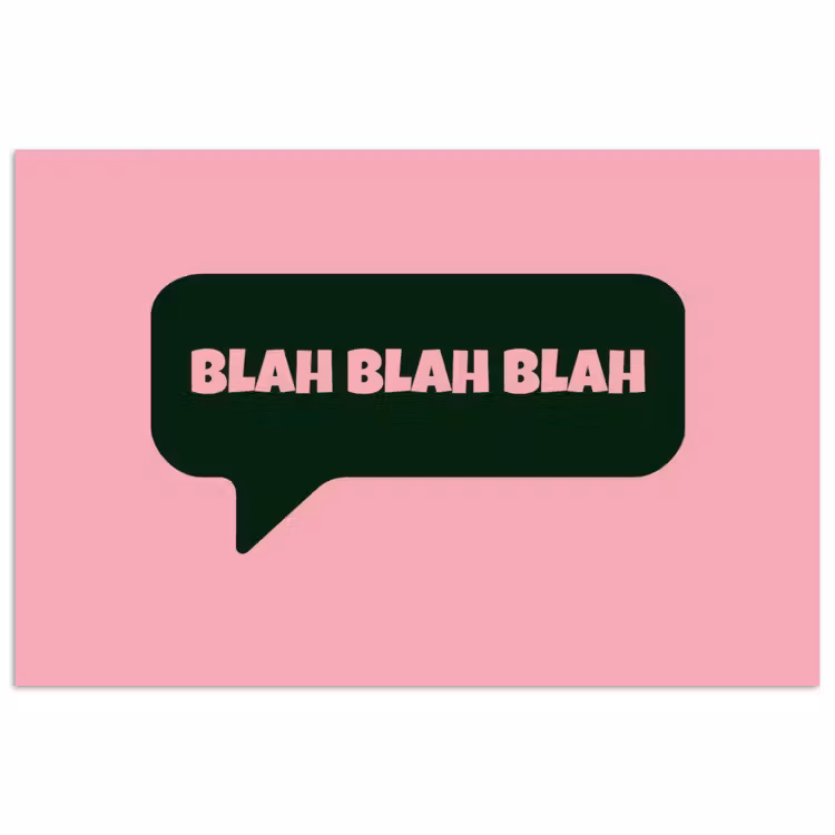 Poster - Roze - Tekstwolk - Groen - BLAH BLAH BLAH — 1