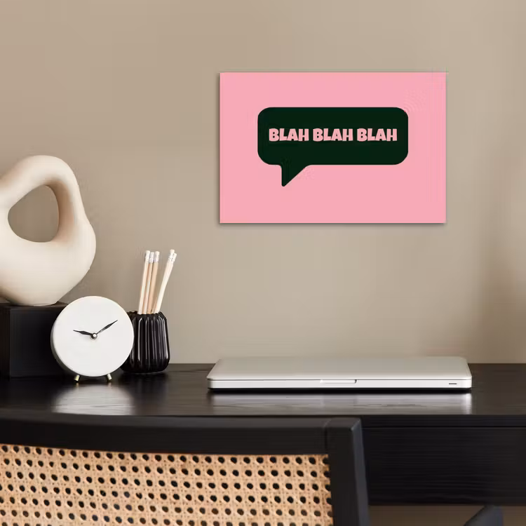 Poster - Roze - Tekstwolk - Groen - BLAH BLAH BLAH — 2
