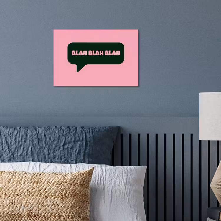 Poster - Roze - Tekstwolk - Groen - BLAH BLAH BLAH — 3
