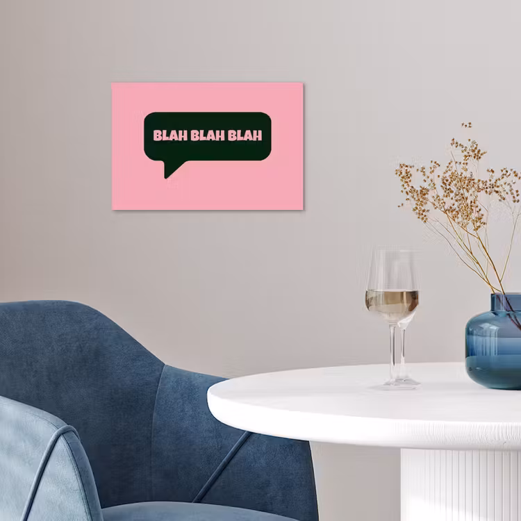 Poster - Roze - Tekstwolk - Groen - BLAH BLAH BLAH — 4