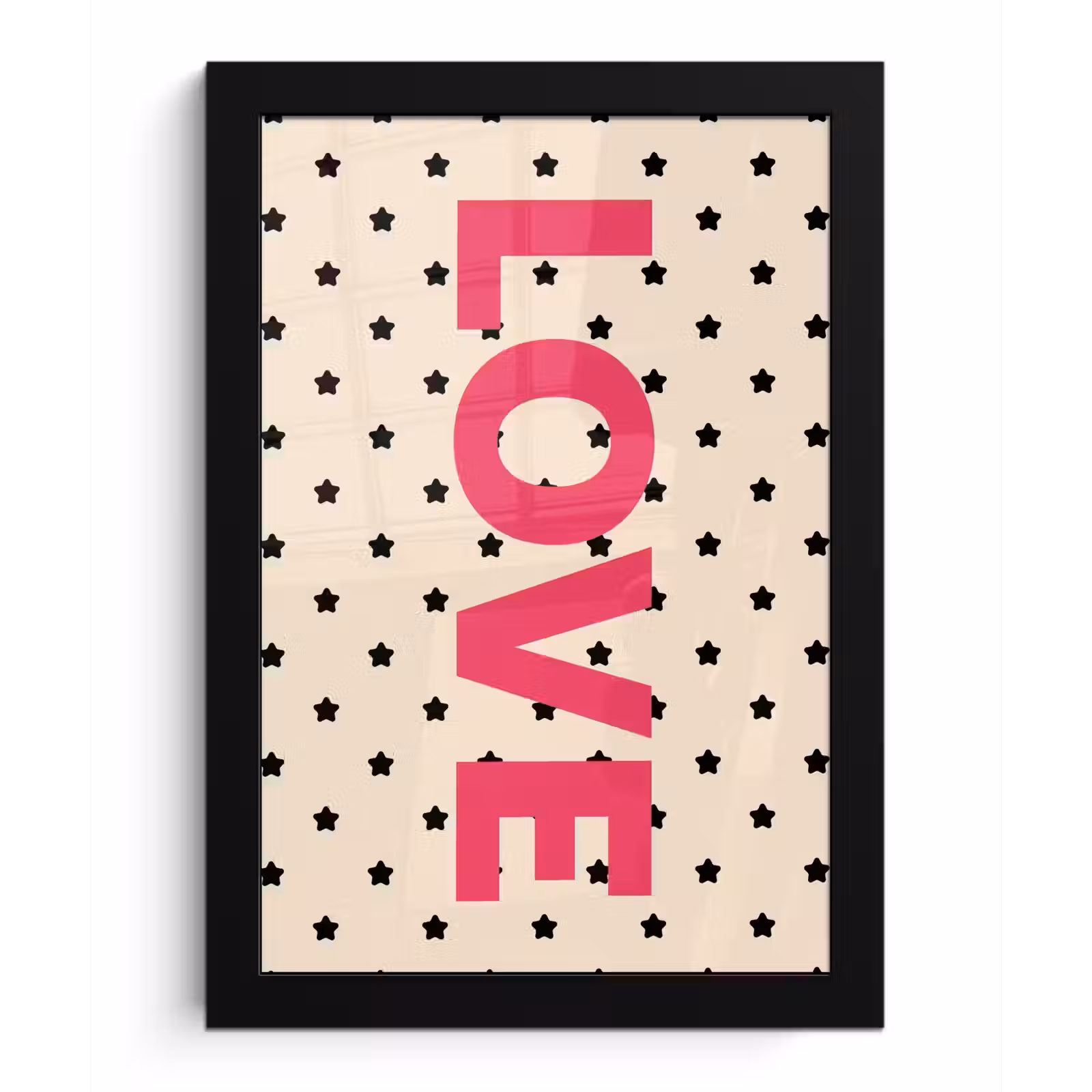 Poster met lijst - Love - Stippen - Roze — 1