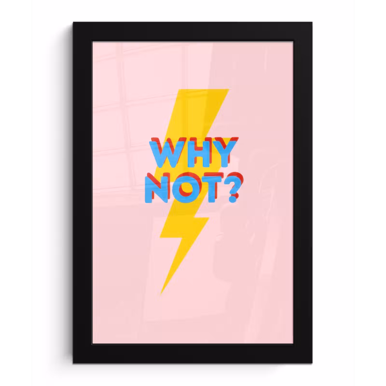 Poster met lijst - Why not - Bliksem - Roze — 1