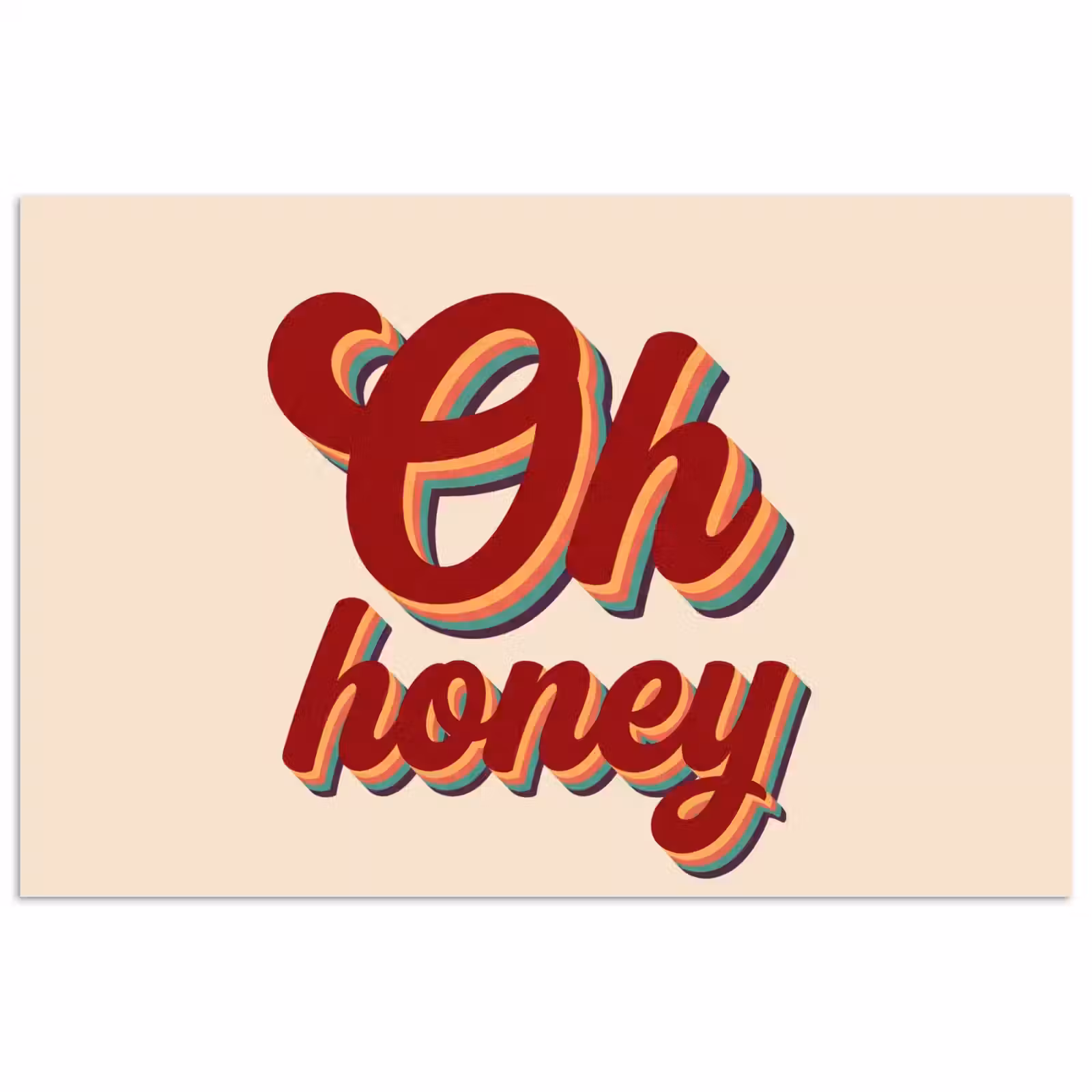 Poster - Oh honey - Rood - Schaduw — 1