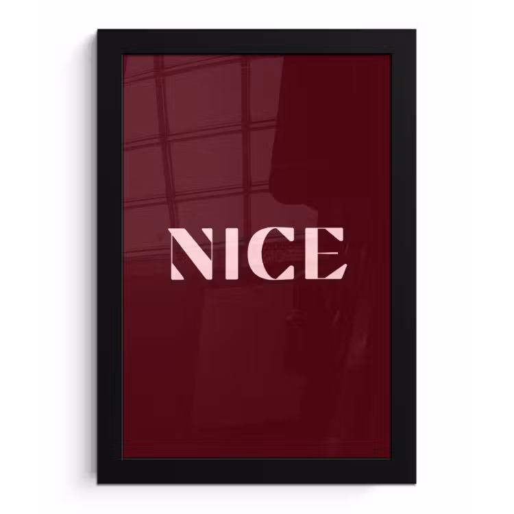 Poster met lijst - Nice - Bordeaux - Roze — 1