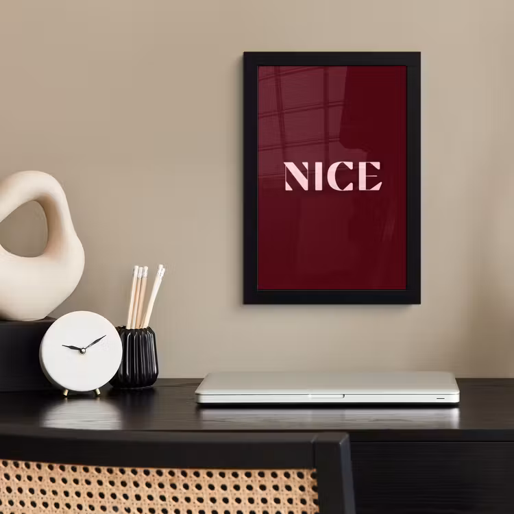 Poster met lijst - Nice - Bordeaux - Roze — 3