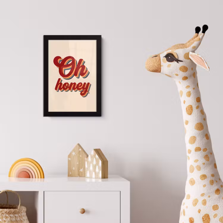 Poster met lijst - Oh honey - Rood - Schaduw — 5