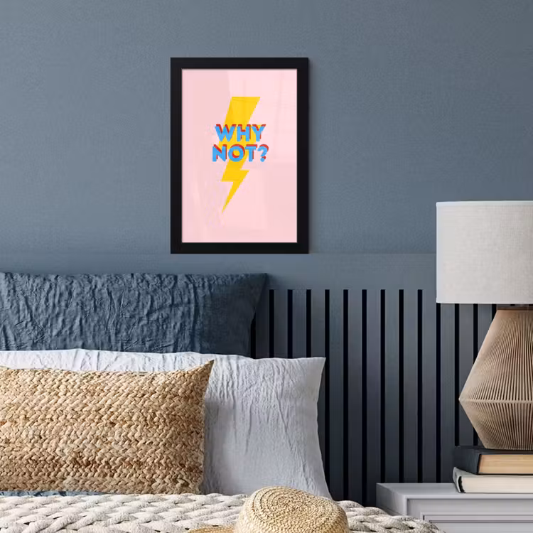 Poster met lijst - Why not - Bliksem - Roze — 4
