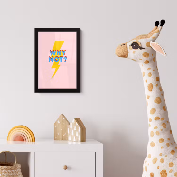 Poster met lijst - Why not - Bliksem - Roze — 5