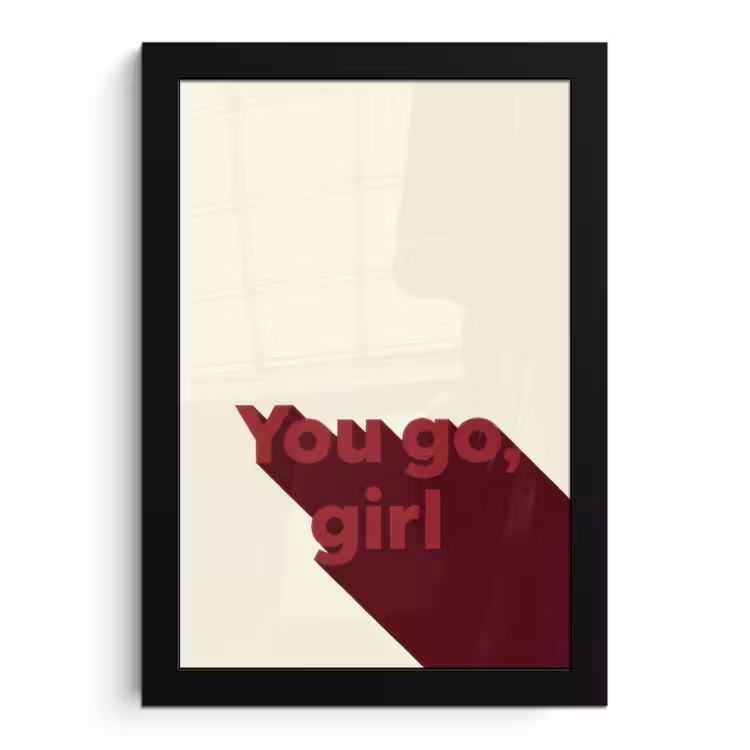 Poster met lijst - you go girl - 3D - Rood — 1