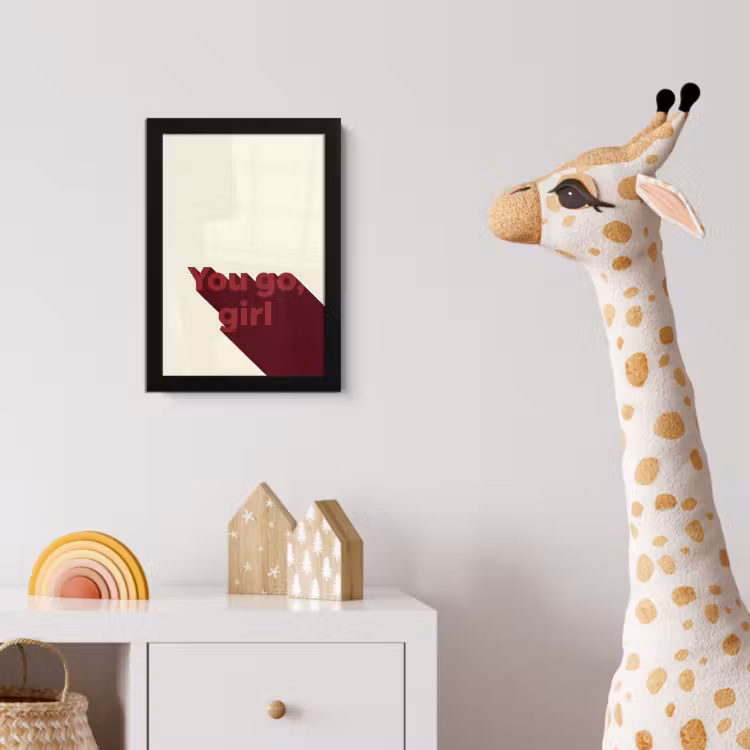 Poster met lijst - you go girl - 3D - Rood — 5