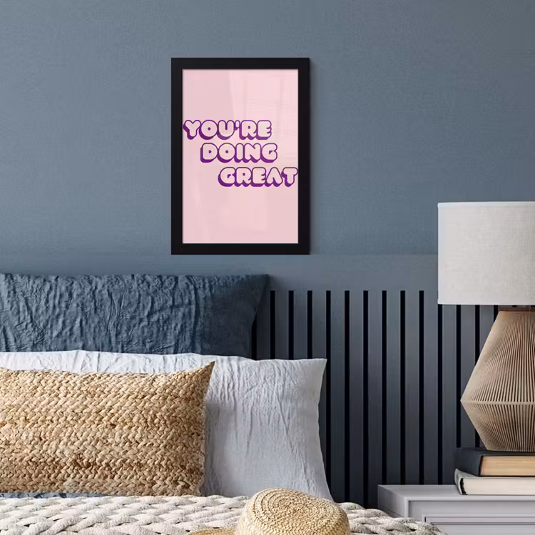 Poster met lijst - You're doing great - Roze - Bubble letters — 4